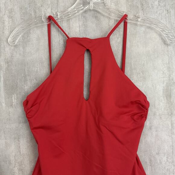 Becca by Rebecca Virtue One Piece Swimsuit Sz S Red Cutout Back Non Padded Beach - Picture 2 of 16